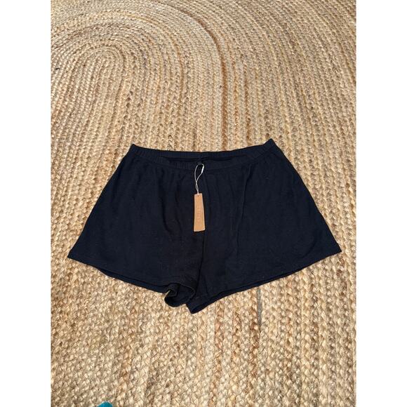 SKIMS cotton ribbed lounge shorts in soot size large - NEW - Picture 1 of 3